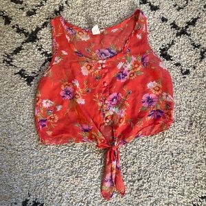 Crop Floral Print Tank